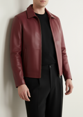 Maroon Classic Bomber Leather Jacket