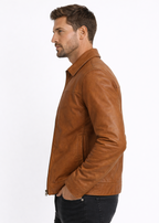 Modern Classic Saddle Brown Leather Jacket