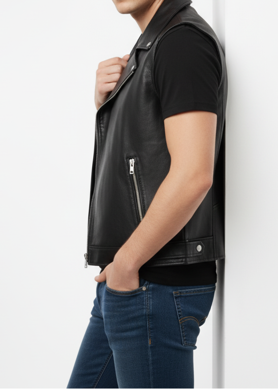 Classic Biker Leather Vest