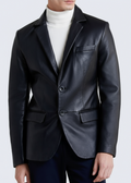 Classic Black Leather Blazer