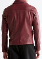 Maroon Classic Bomber Leather Jacket