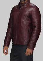 Burgundy Street Rider Leather Jacket