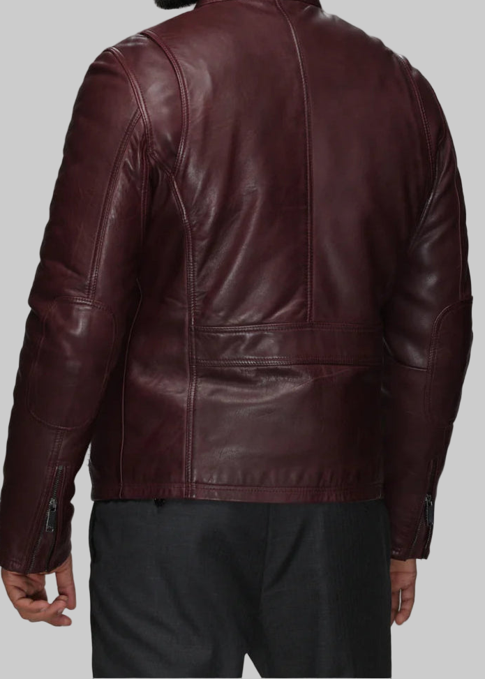 Burgundy Street Rider Leather Jacket