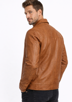 Modern Classic Saddle Brown Leather Jacket
