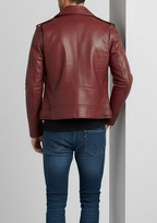 Maroon Biker Leather Jacket