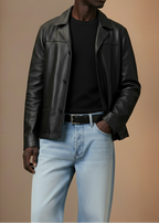 Black Leather Shacket