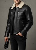 Black Leather Jacket With Fur