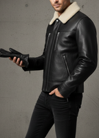 Black Leather Jacket With Fur