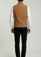 Camel Brown Suede Leather Vest