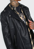 Double Rider Black Leather Moto Jacket